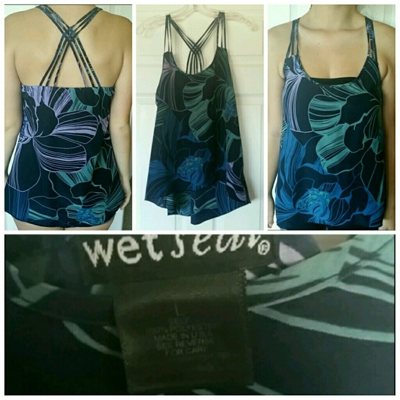 Abstract floral print tank