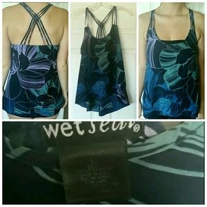 Abstract floral print tank