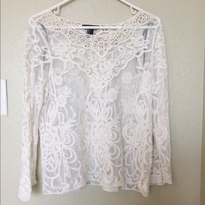 Lace see through blouse