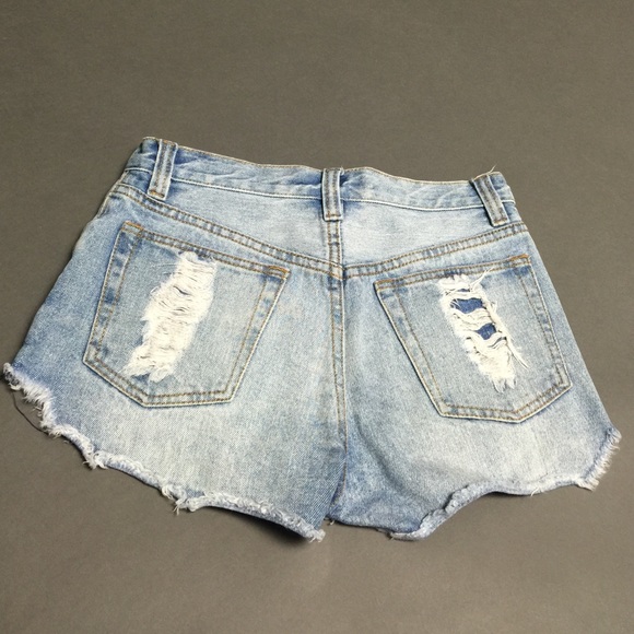 Pink Denim High Waisted Shorts main image 1