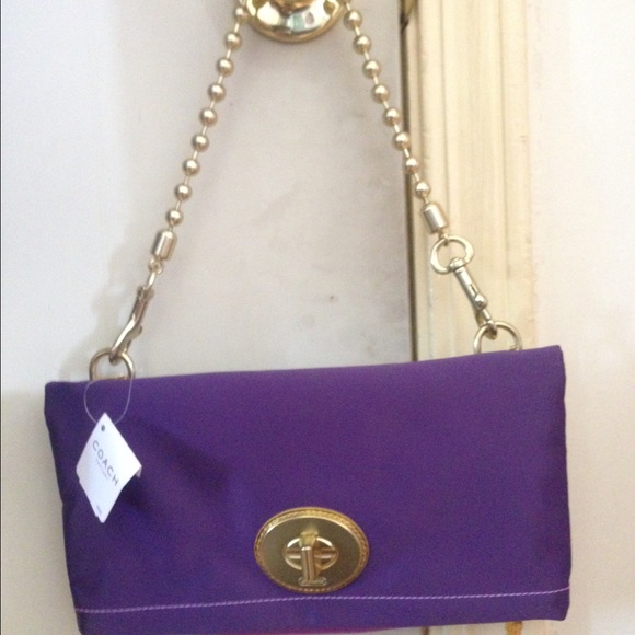 Coach Satin foldover Evening Bag: NEW w/Tag.
