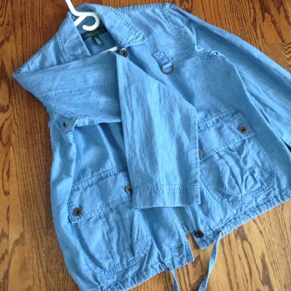 Lauren jeans co. cotton/linen jacket, sz M - Picture 3 of 4