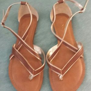 brown/gold strappy sandals