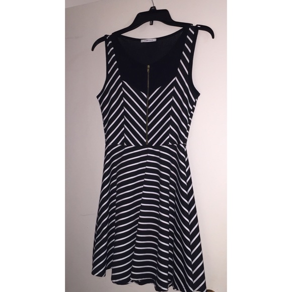 Black and White striped Dress