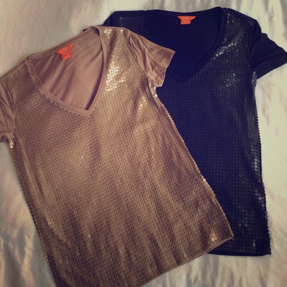 🎈2 for 1 DEAL! Faux Leather Sequin T-Shirts!