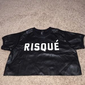 Forever 21 leather crop top size small
