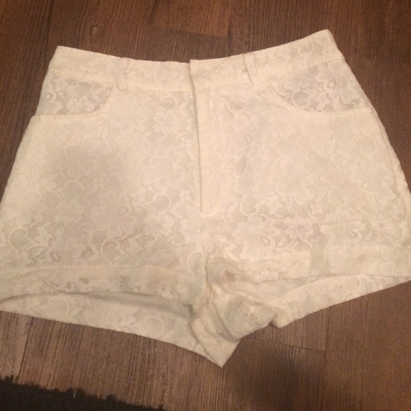 High waisted lace shorts