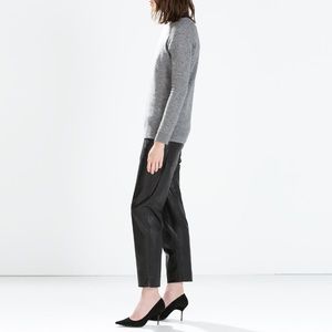 ZARA leather effect trousers
