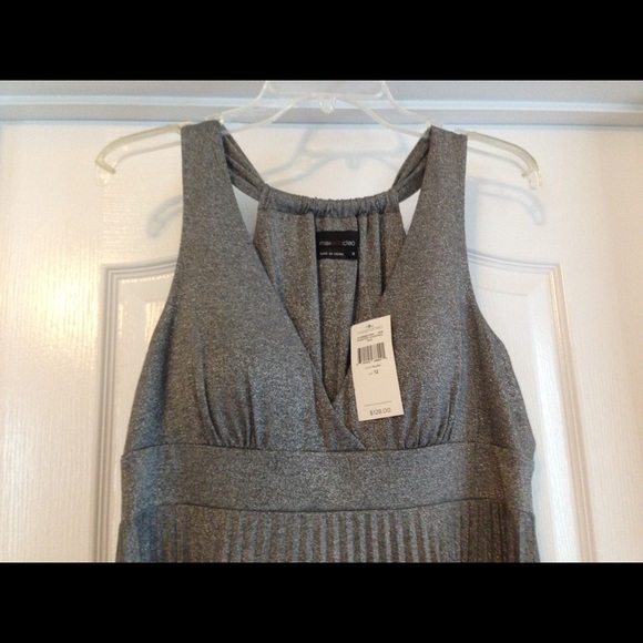 Max & Cleo silver halter dress