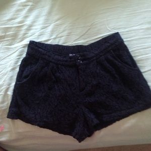 Black lace shorts