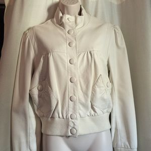White Faux Leather Jacket