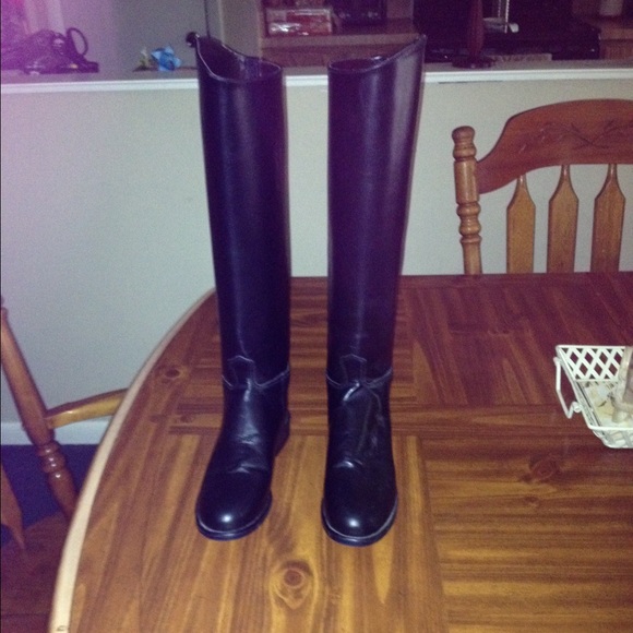Black Leather Riding Boots