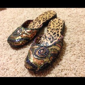 Chico's Beaded Multi-color Slip-Ons/Mules: size 7