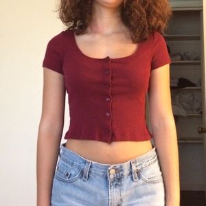 ButtonDown Crop Top