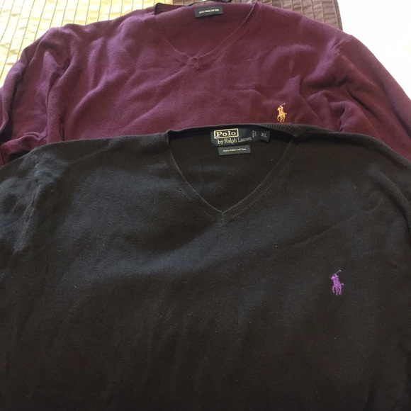 2 polo v-neck sweaters