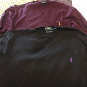 2 polo v-neck sweaters