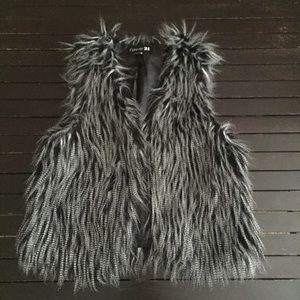 Grey Faux Fur Vest