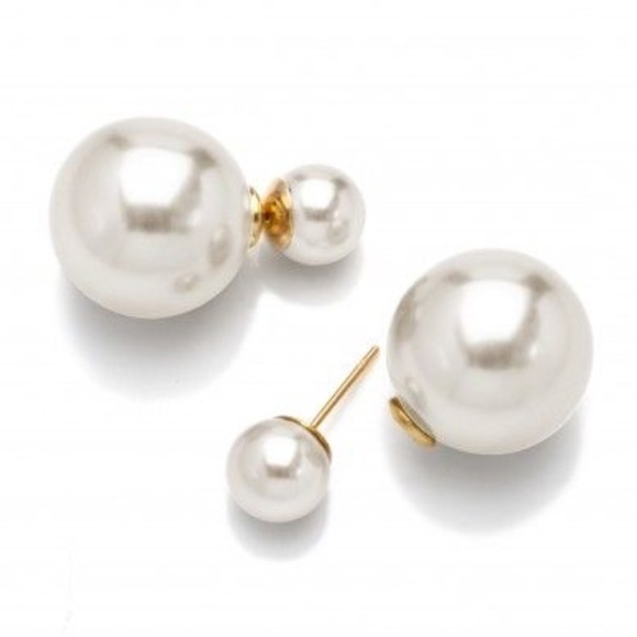 Double Sided Pearl Earrings