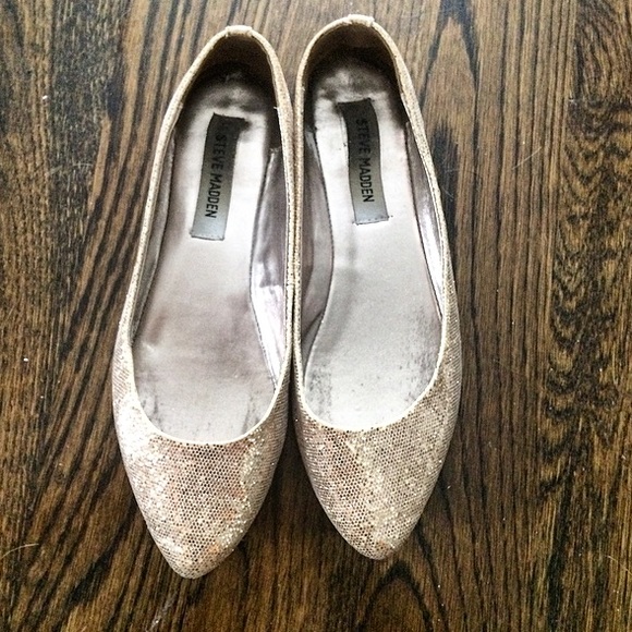 Steve Madden glitter sparkle flats, size 8