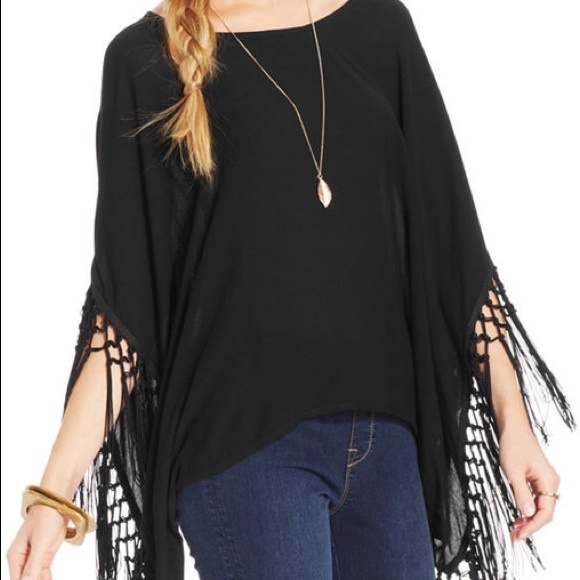 Black Fringe Top