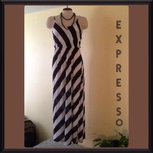 2/$10 Black & White striped Maxi Dress