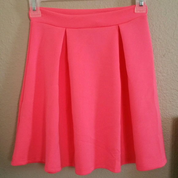 Neon pink skater skirt