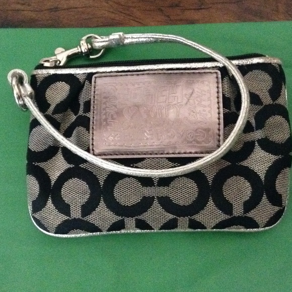 Coach Black/Silver Wristlet