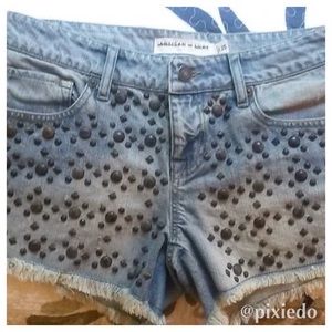 {Artisan de Luxe} Studded Denim Shorts