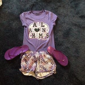 Justice purple 4 piece outfit. Lightly worn.