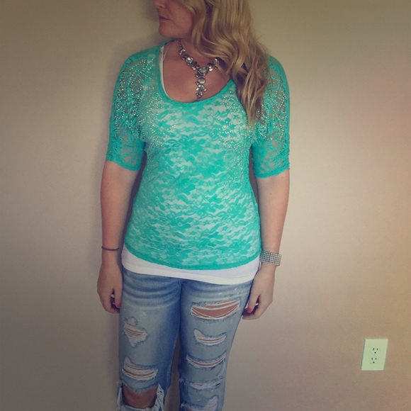 Sparkly green shirt