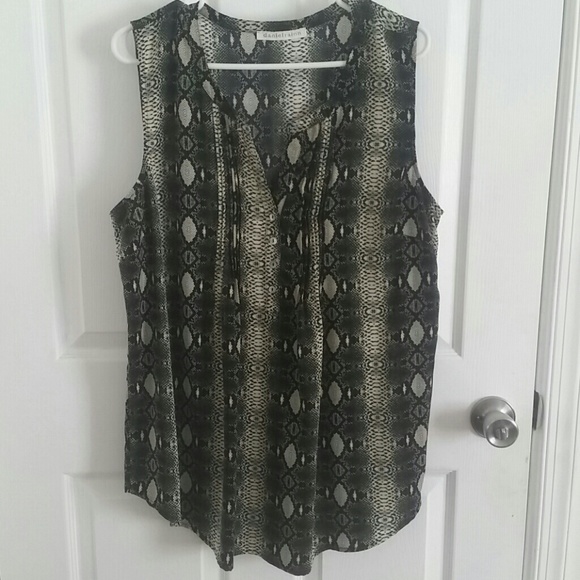 Snake skin print blouse.