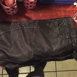 Leather biker shorts