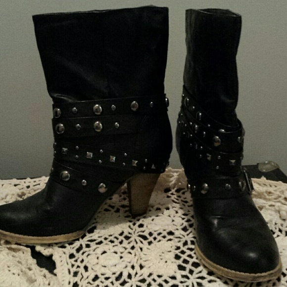 Studded Black Boots