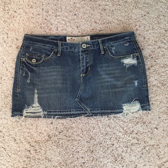 SOLD Hollister destroyed denim skirt