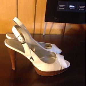 Marc Fisher White  Open Toed Pumps
