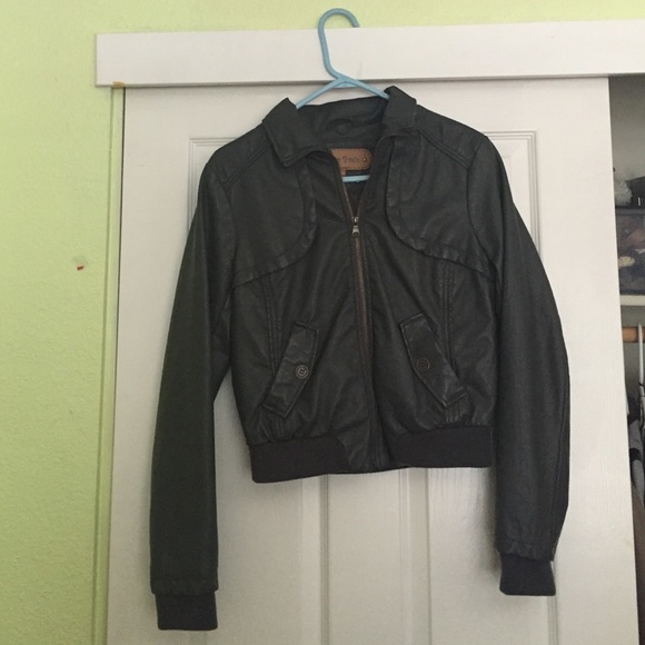 grey miss posh faux leather jacket