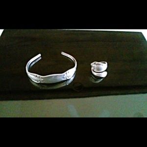 Oneida silver bracelet and ring set