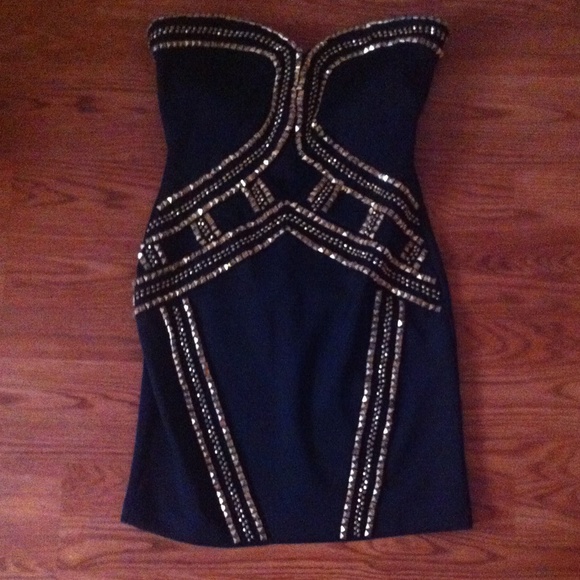 2B Beaded & Studded, Strapless LBD