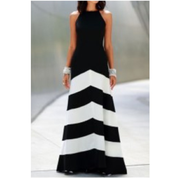 Maxi stretchy black and white Dress