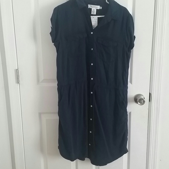 Blue shirt dress