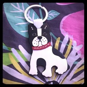 Authentic coach French bulldog keychain