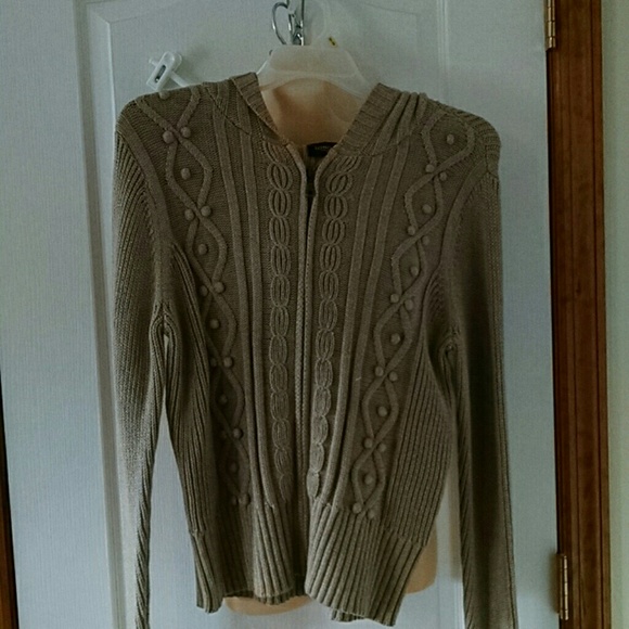 Sonoma beige cable knit zip sweater
