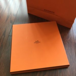 Hermes scarf box and gift bag.