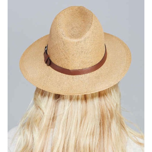 NWT  faux leather band Panama hat - Picture 3 of 4