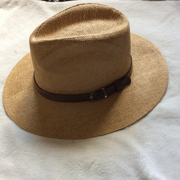 NWT  faux leather band Panama hat - Picture 4 of 4