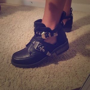 Black Cut Out Booties