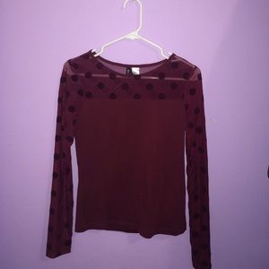 H&M long sleeve polka dot top