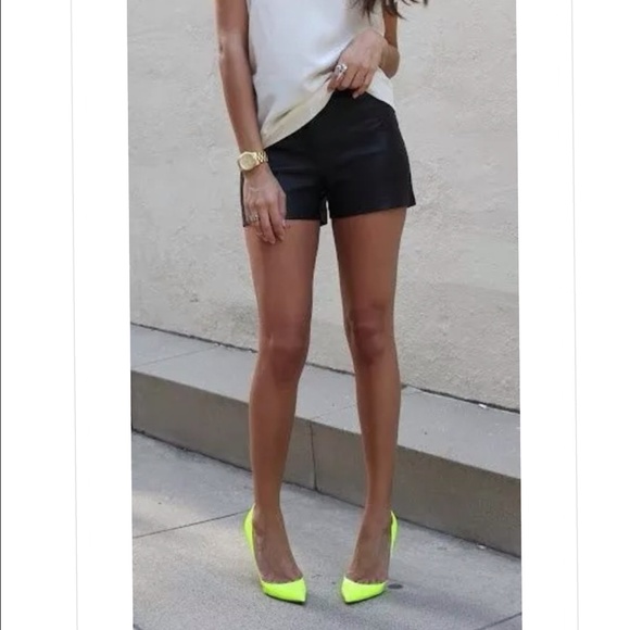 blank nyc leather shorts