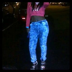 Jean acid wash joggers