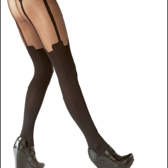 Black Suspender Tights
